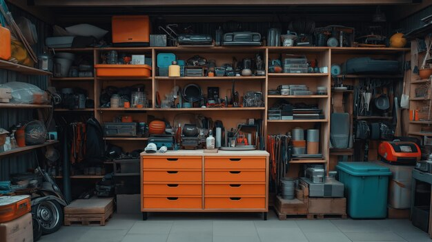 storage in the garage 